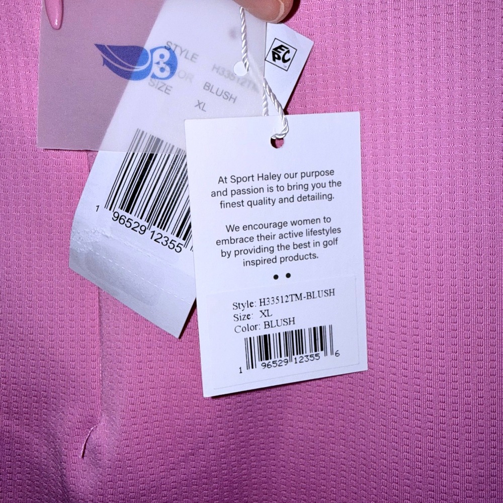 Sport Haley Womens Size XL Pink Sleeveless Quarter Zip Polo Shirt NWT - Picture 5 of 6
